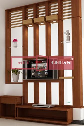 Mẫu Lam trang trí phối kệ TV