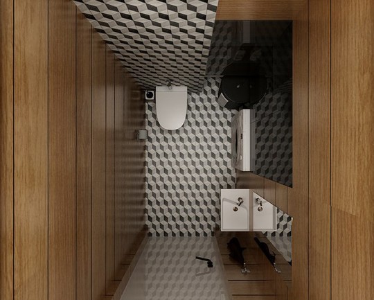 Căn hộ phong cách với màu đen, trắng và nâu gỗ - Ảnh 8. Căn hộ phong cách với màu đen, trắng và nâu gỗ - Ảnh 8.