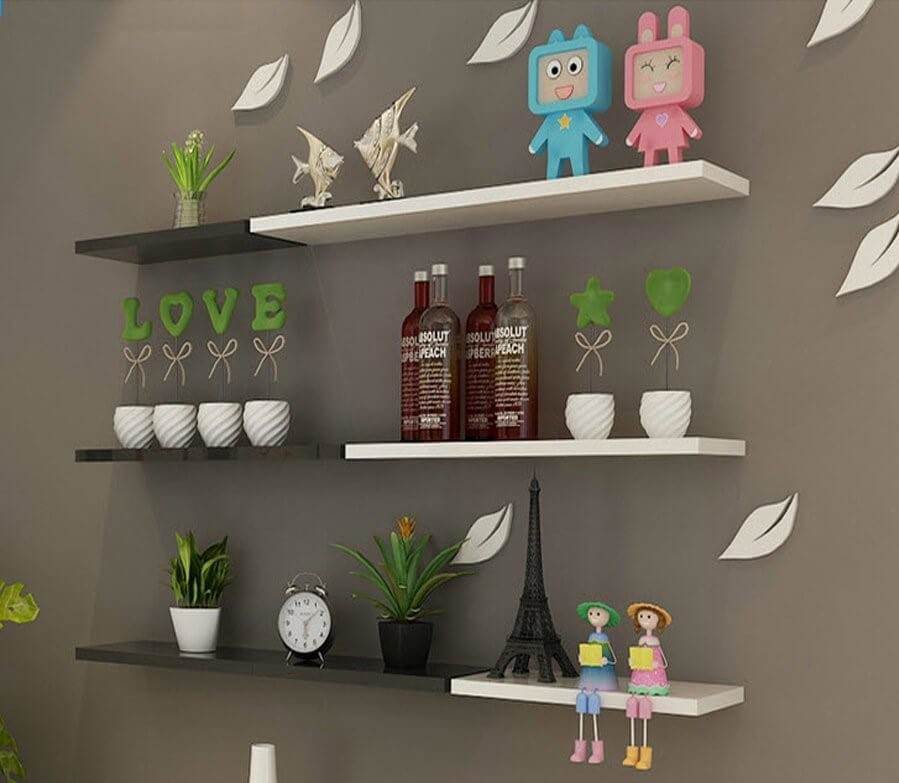 10 mau ke go trang tri phong khach dep me ly, don dau xu huong thiet ke 2019 - 2